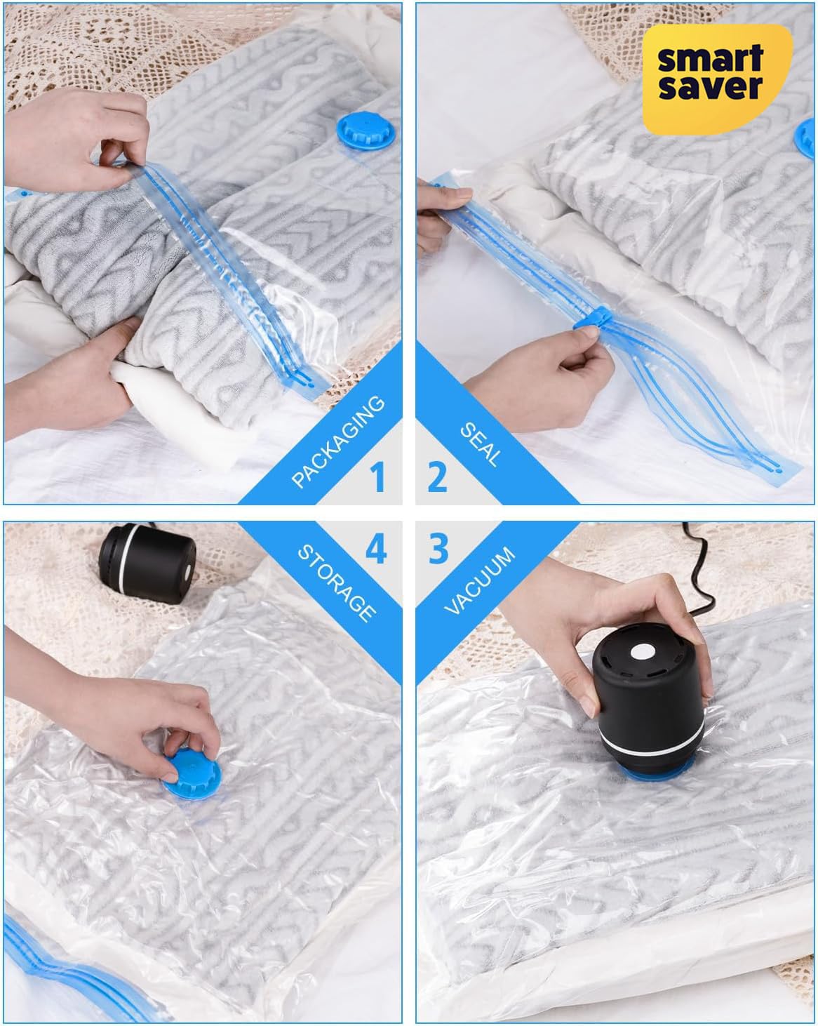 Smart Saver Vacuum Pump for Packing, Electric Pump for Vaccum Storage Bags, Portable Plastic Vacuum Bag Pump for Compression Comforter, Clothing (Storage Bag Not Included) 1