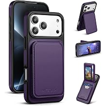 Antsturdy for iPhone 17 Pro Max Wallet Case with Card Holder,Purple | Magnetic Clasp,RFID Blocking,PU Leather,Flip Folio Shockproof Phone Cover,with Credit Card Slots & Kickstand for Men & Women
