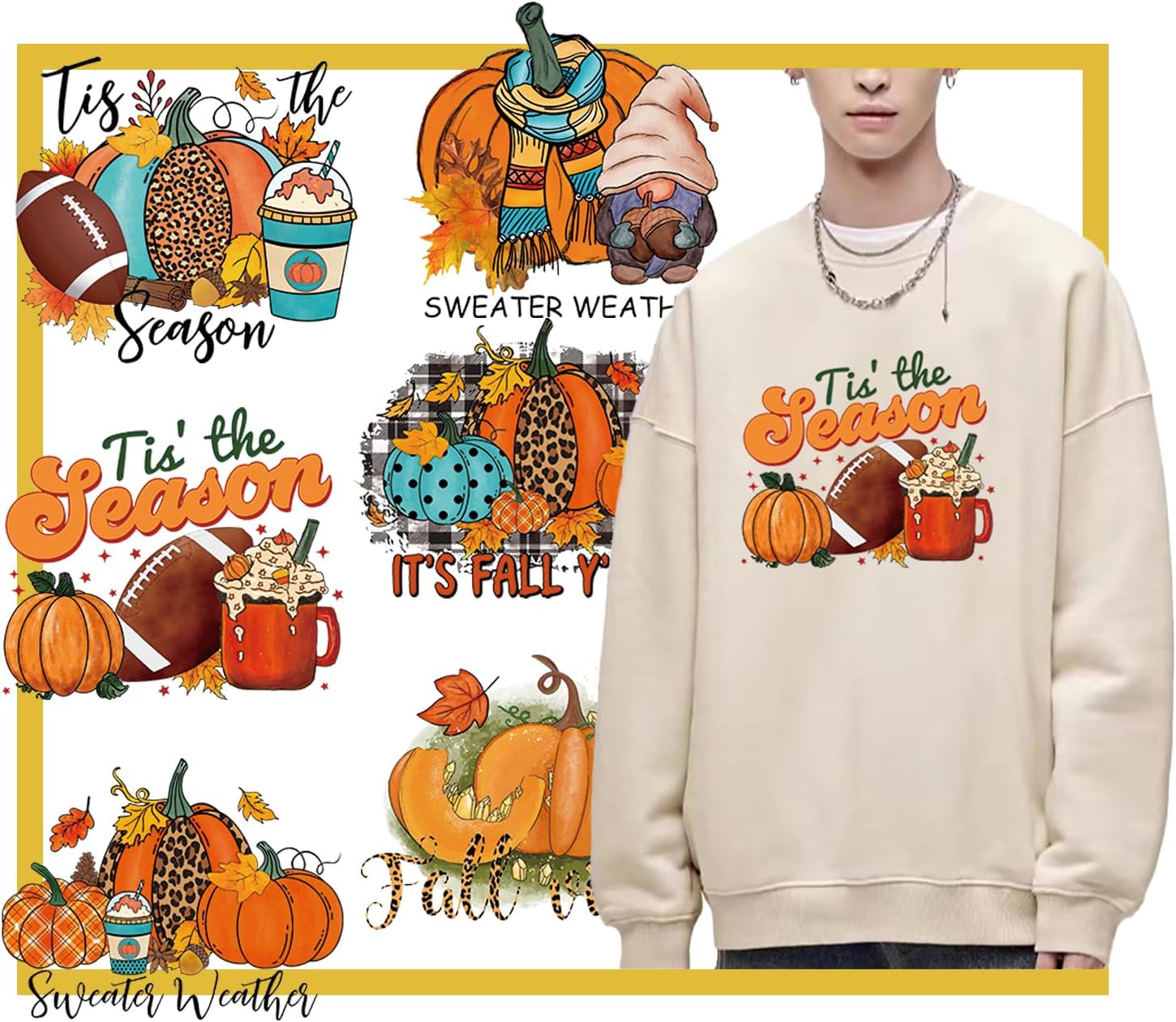 Amazon.com: 6 Sheets Fall Iron On Transfers Thanksgiving Iron On Decals