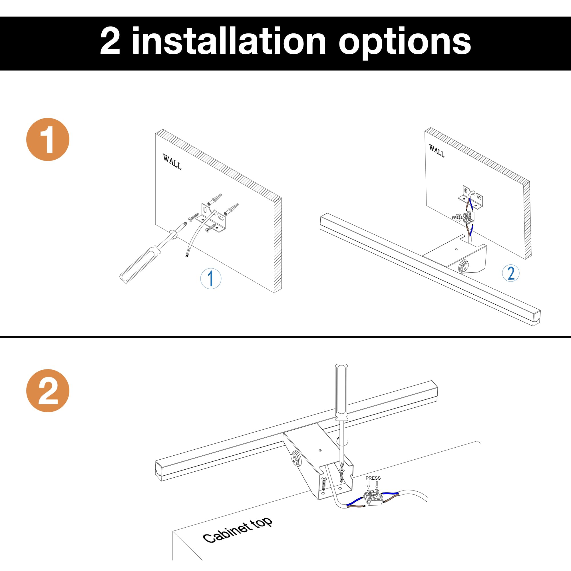Applique Salle de Bain Avec Interrupteur,Lampe pour Miroir LED Salle de Bains,40CM,10W,1000LM,Blanc Neutre 4000K,Lampe Murale Moderne,Led Salle de Bain Lumiere,IP44 Étanche,230V,Noir