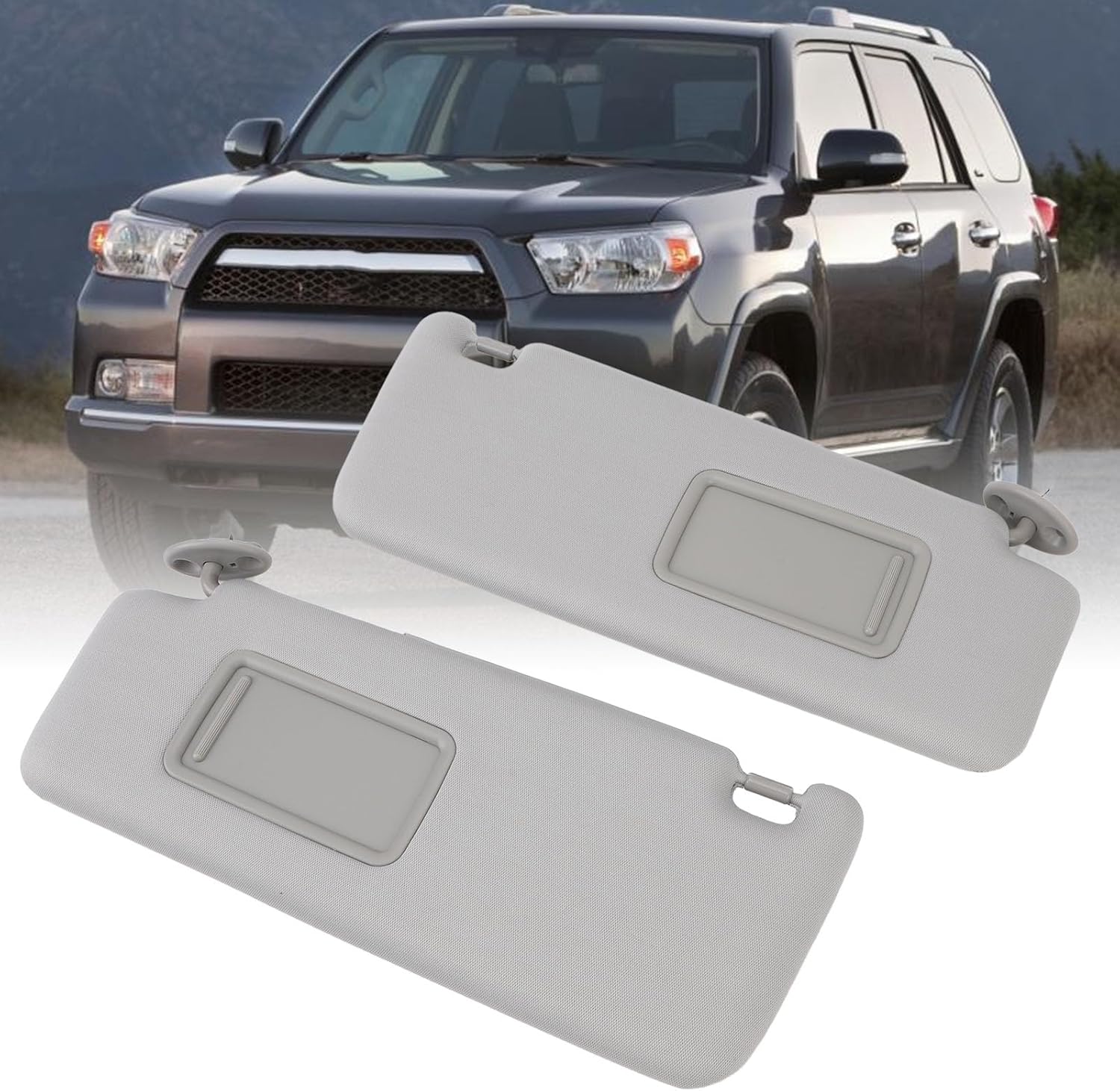 1 Pair Sun Visor for 4Runner 2010 to 2024, Left Driver Side and Right Passenger Side Sun Visor, 74320-35A91-B1, 74310-35B01-B1, Sun Visor Replacement, Sun Shade Visor