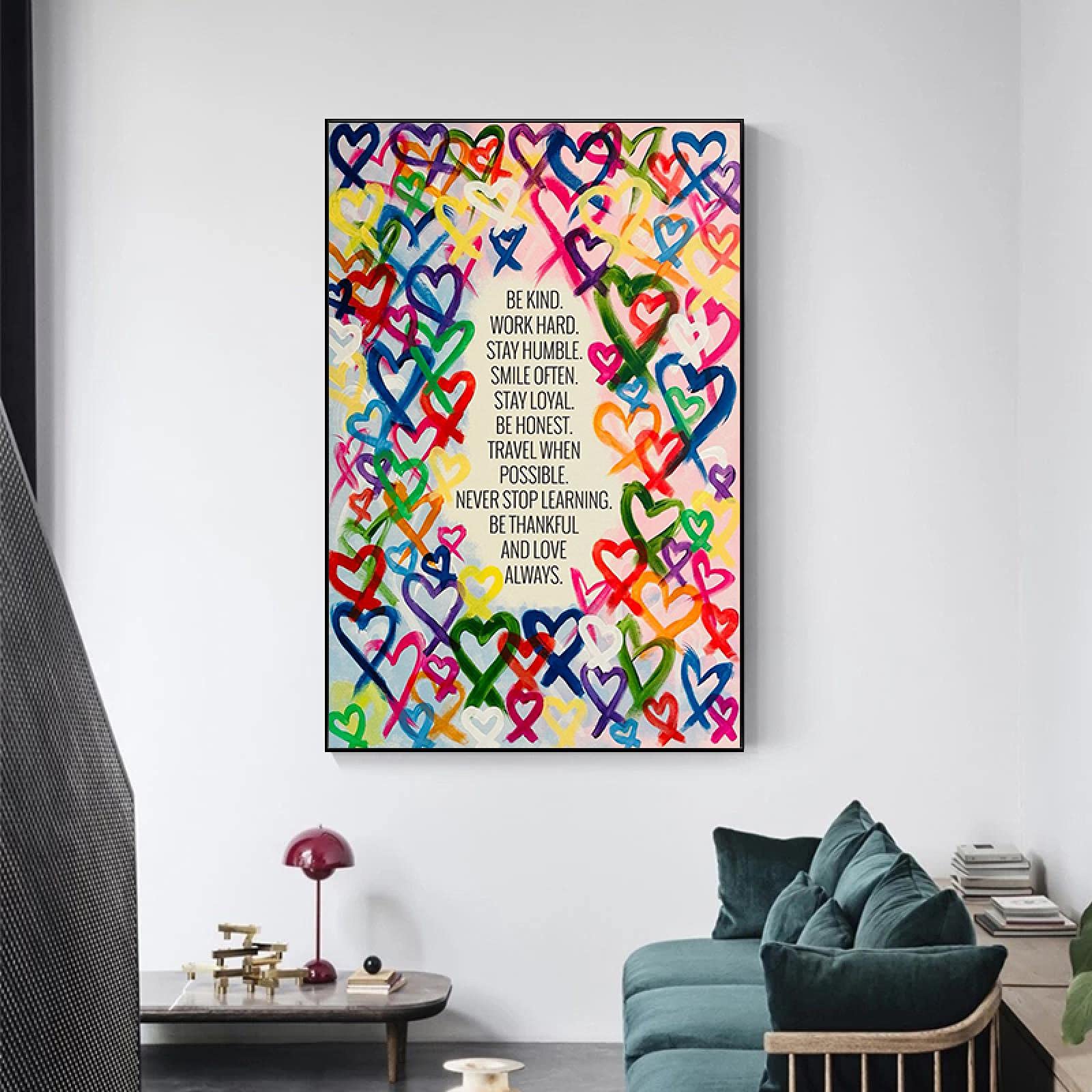 'Kind and Love' nowoczesny obraz na płótnie kolorowe plakaty i nadruki sztuka ścienna obrazy do salonu dekoracja ścienna Cuadros 60 x 80 cm bez ramy