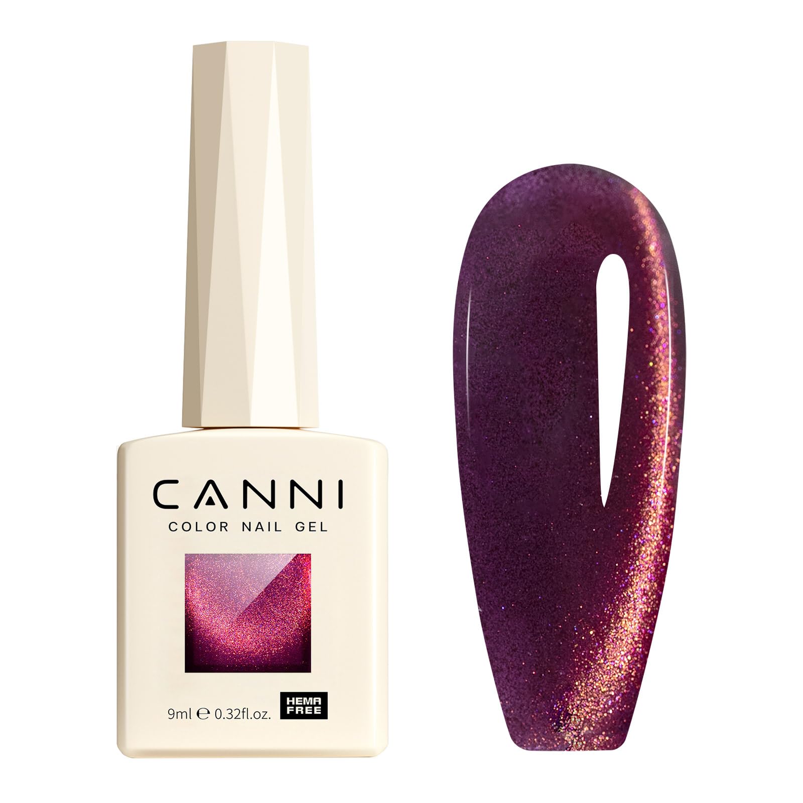 CANNI Vernis à Ongles Gel Semi Permanent Pailleté Cat Eyes Magnétique Galaxie rouge scintillante Glitter Vernis à Ongles Gel Nail Polish Soak off Vernis Manucure 8047