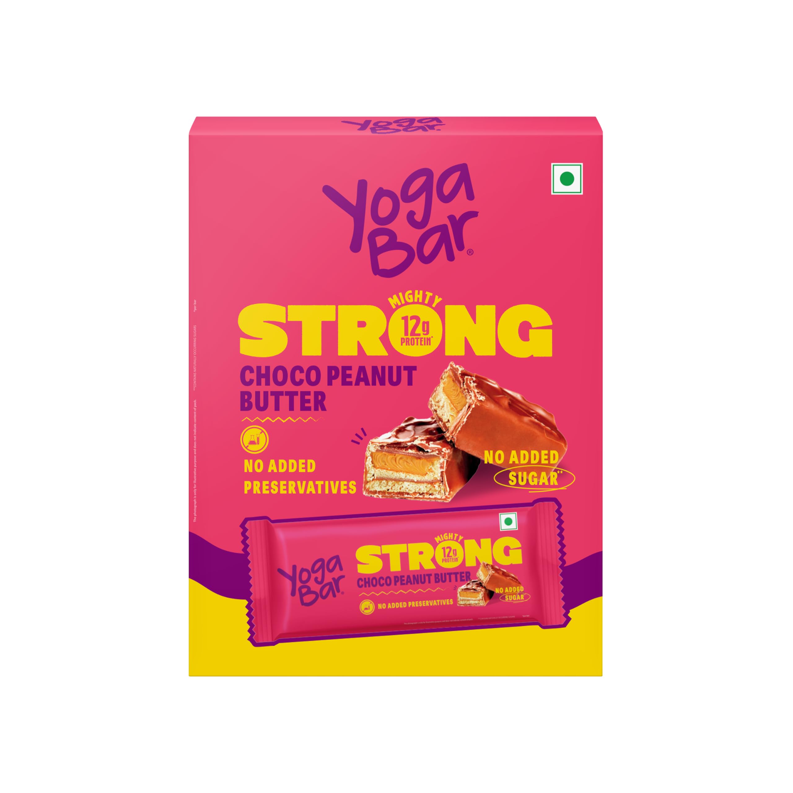 Yogabar Strong Choco Peanut Butter Protein Bars(Pack of 6), 12g Protein, No Added Sugar, No Preservatives-image-34