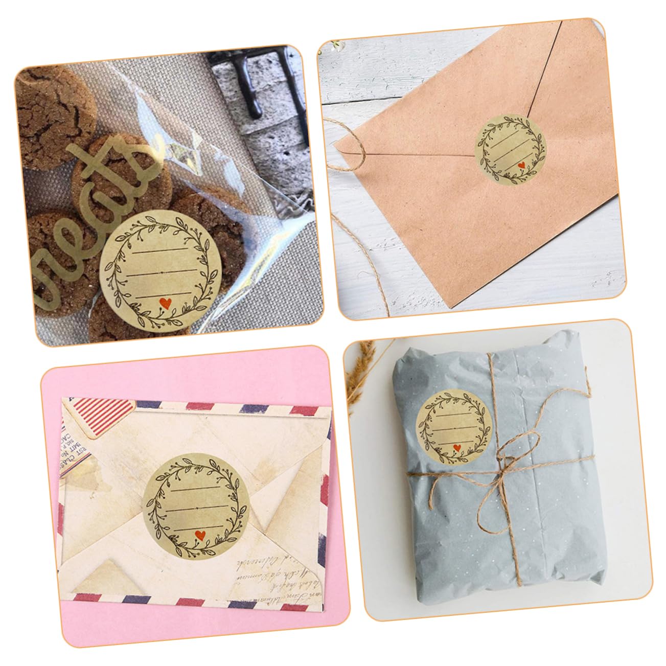 HOMSFOU 3 Set Etichette Adesive Rotonde Per Decorazione E Chiusura Adesivi Autoadesivi Per Dolci Confezioni E Barattoli Facili Utilizzare E Rimuovere Per Cucina 2 * 3