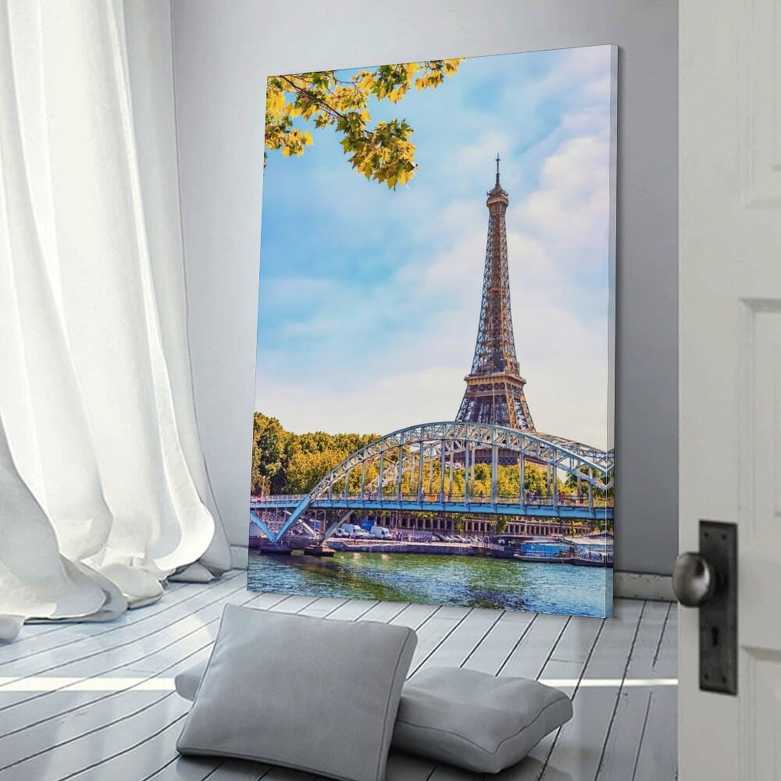Poliuaws Frame-Passerelle Debilly Poster Canvas Wall Art - Passerelle Debilly Poster Picture Print On Canva, Posters And Prints Wall Art Living Room Home Decor Room Decor Teen 12X18inch(30X45cm)