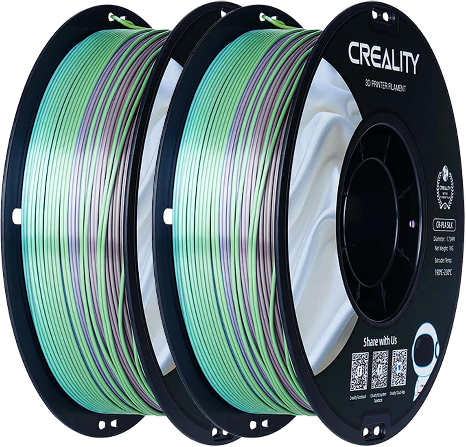 Creality Filamento PLA de seda arco iris, para impresora 3D, 2 kg