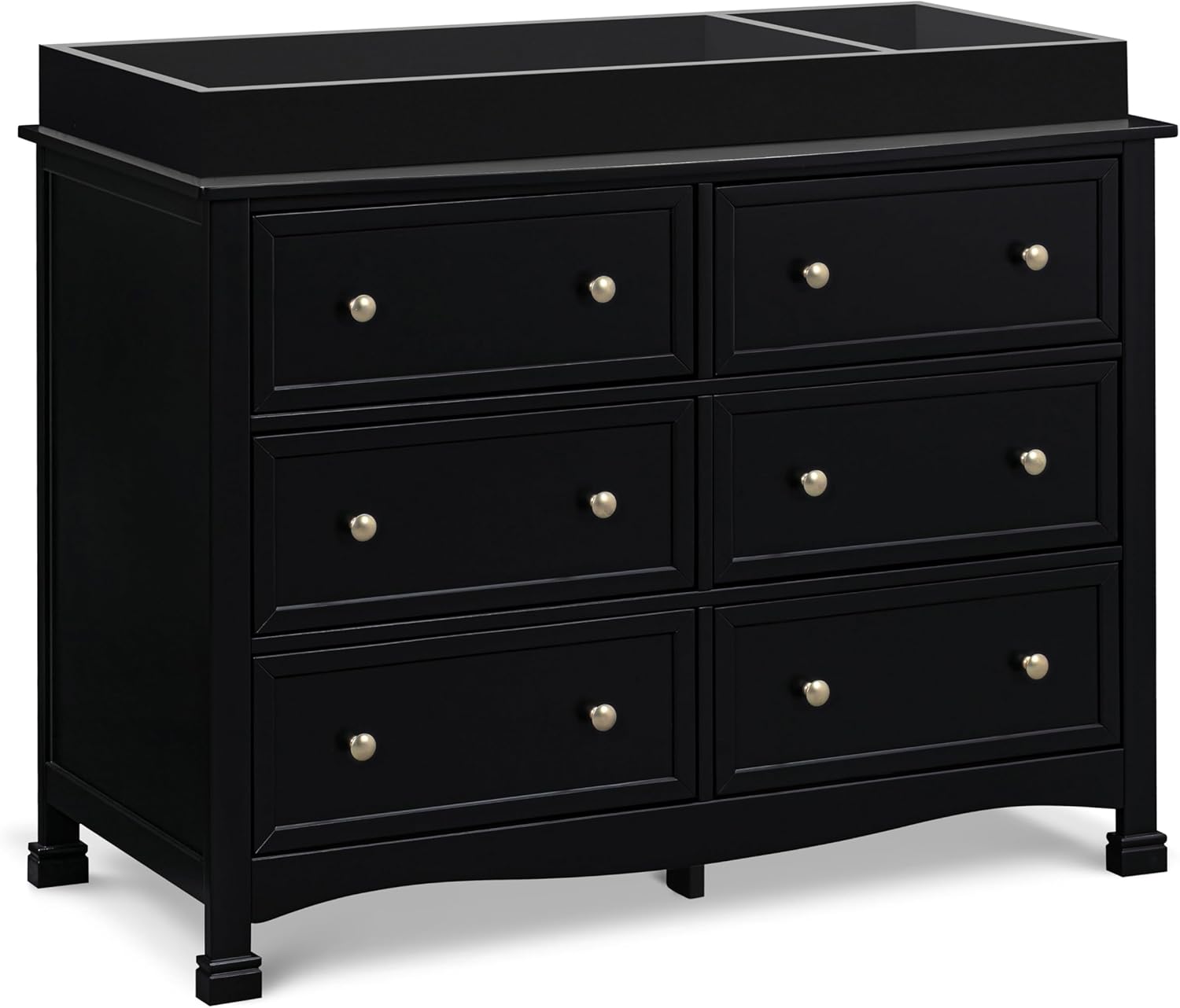 Ebony Horizontal Double Nursery Dresser with 6 Spacious Drawers
