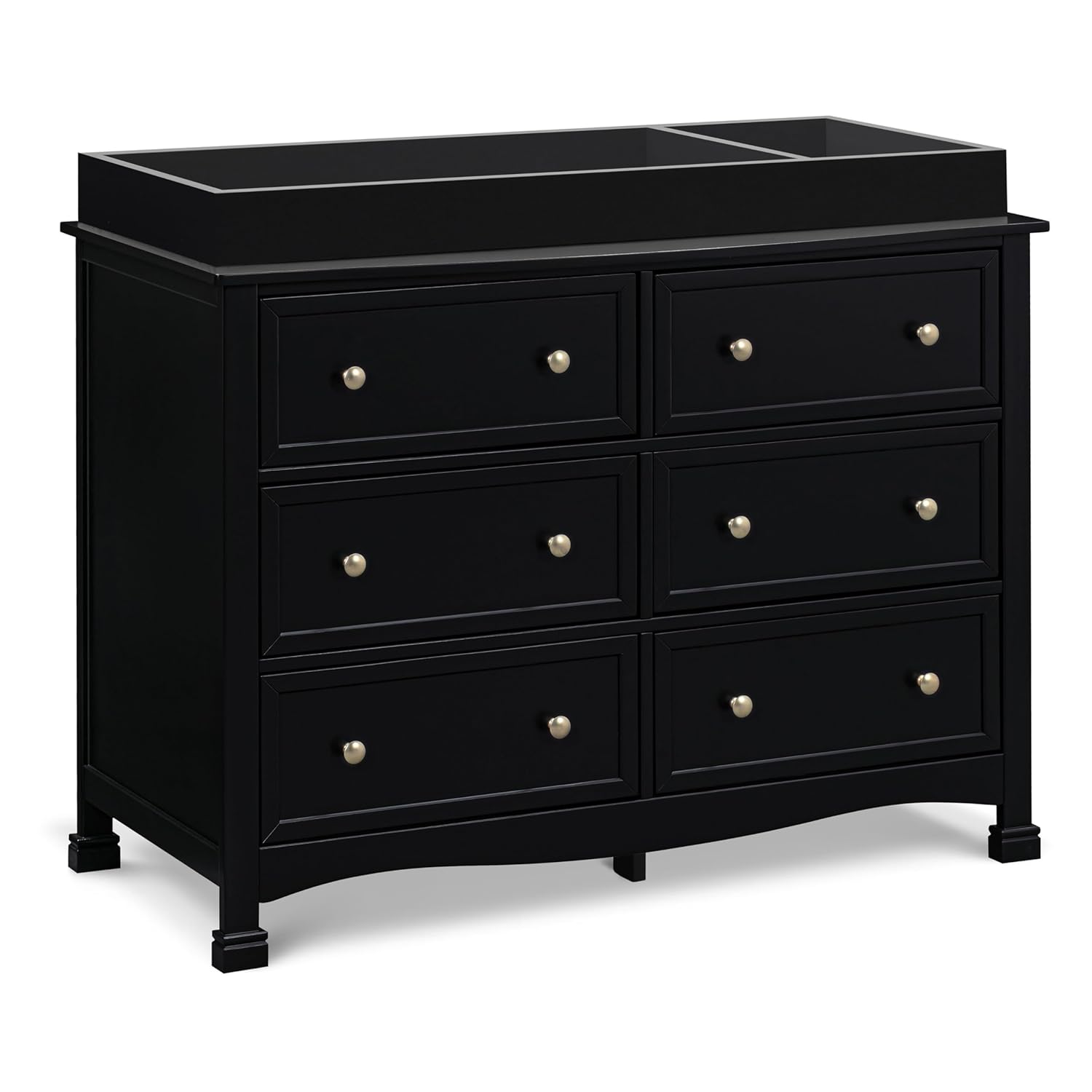 Ebony Horizontal Double Nursery Dresser with 6 Spacious Drawers