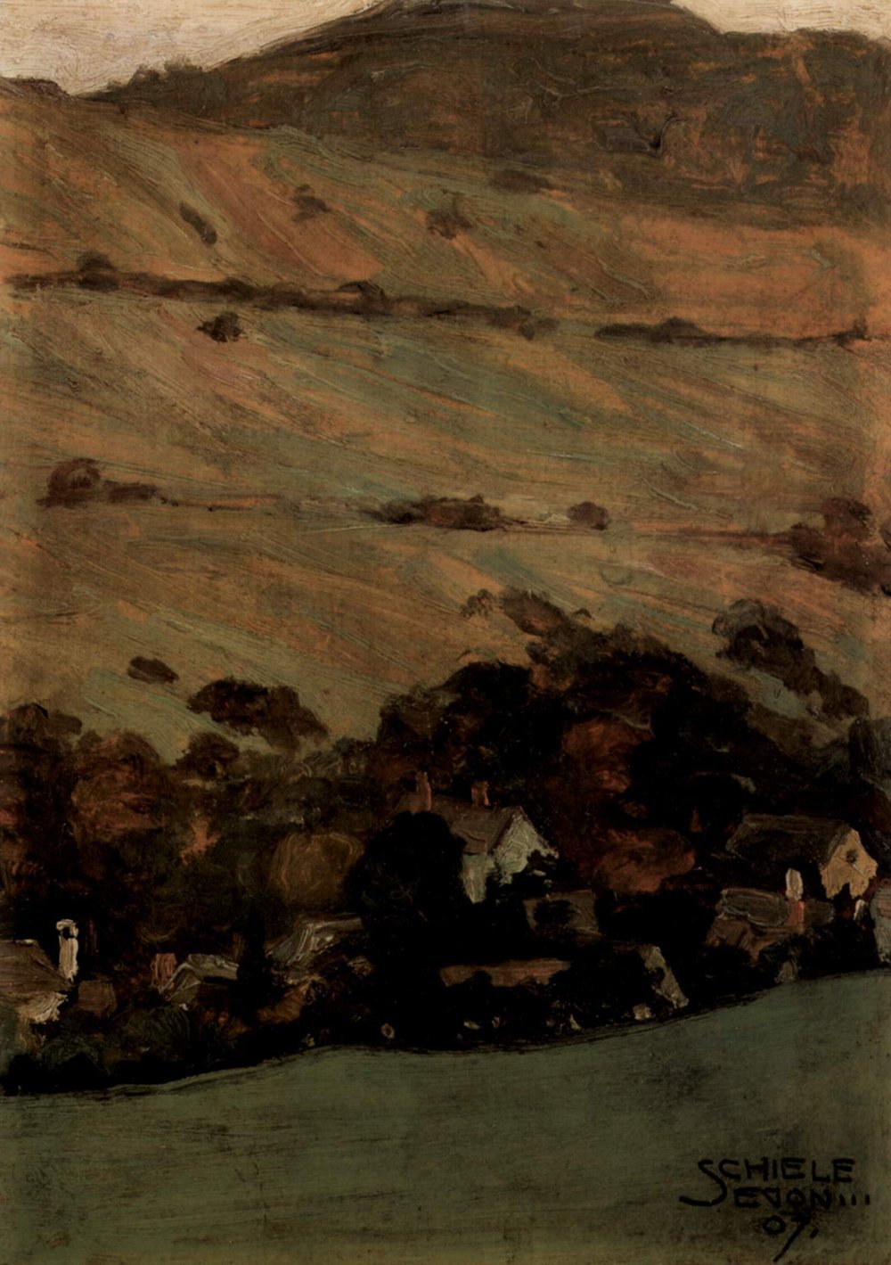 Impresión mate Egon Schiele Hill Side mediana con reproducción artística fiel