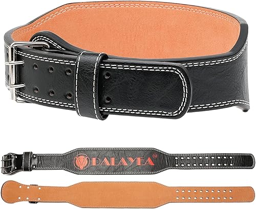 Cinturón de levantamiento de pesas, gimnasio y fitness, piel de vaca, soporte lumbar acolchado de 4 pulgadas, 10 agujeros ajustables, entrenamiento