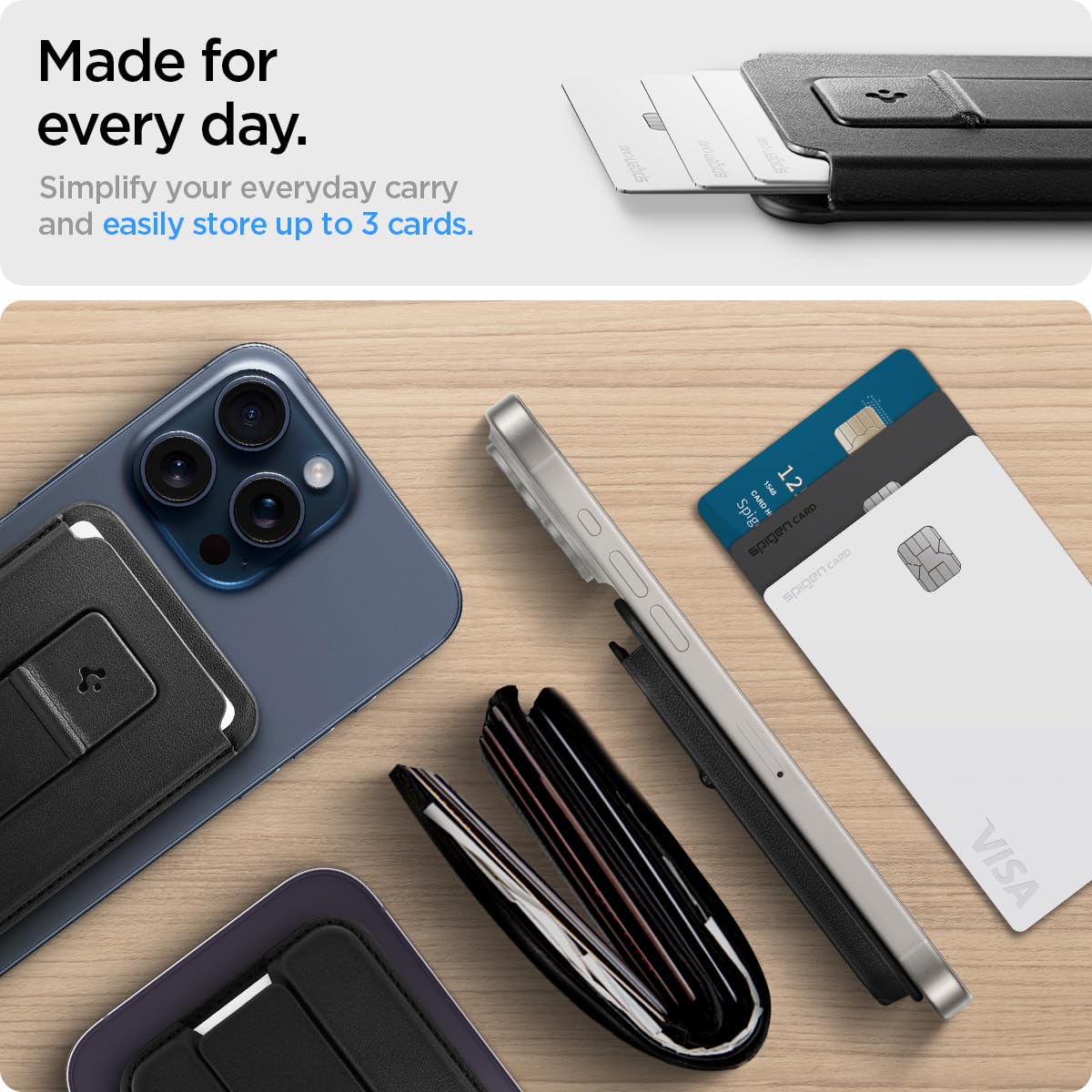 Spigen Smart Fold 2 MagFit Magnetic MagSafe Wallet Card Holder with Kickstand Compatible with iPhone 17/16/15/14/13/12 Series and PixelSnap Cases for Pixel 10 Series - Image 3