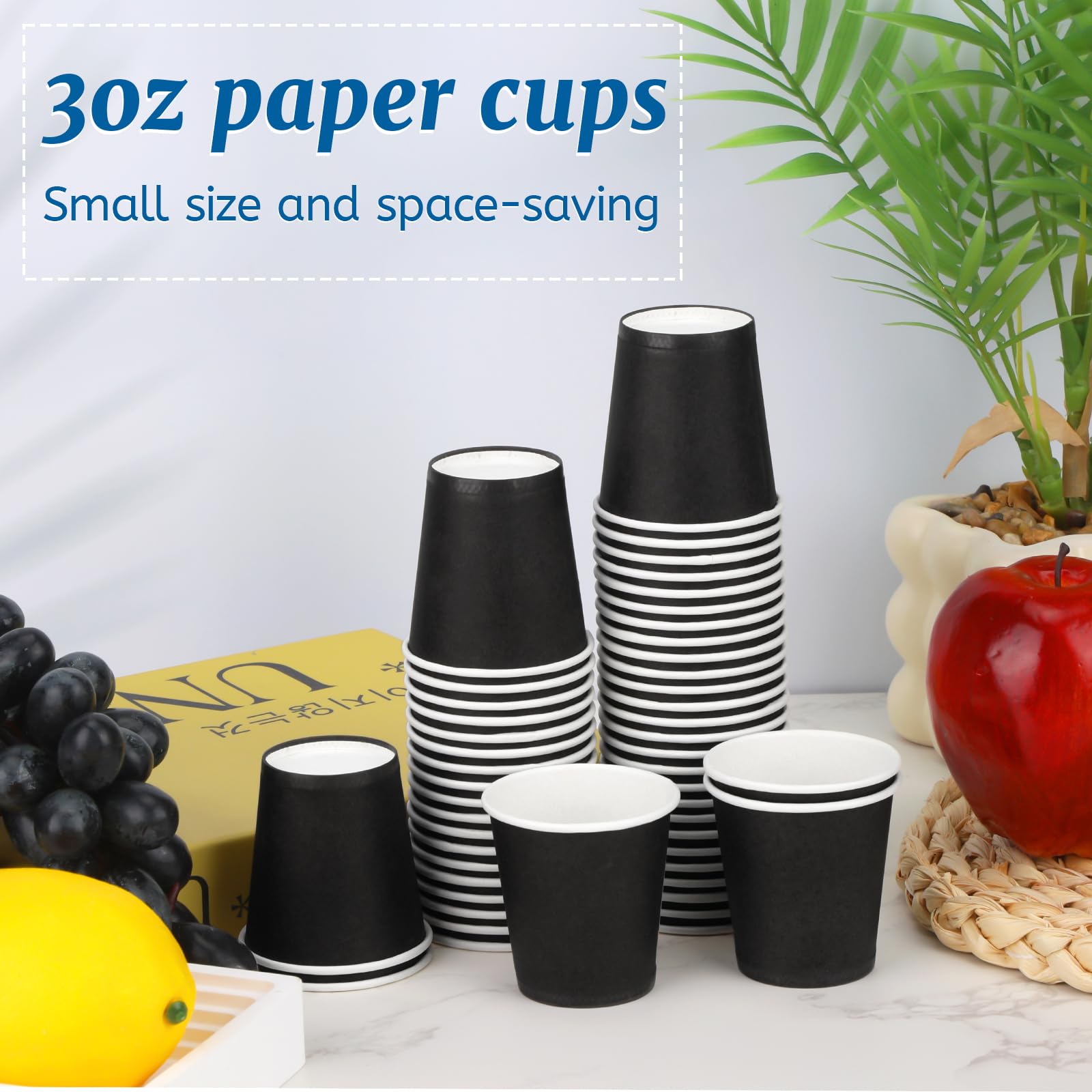 ENCHOL 50 Pack 3 oz Paper Cups, Disposable Bathroom Cups, Mouthwash Cups, Mini Espresso Cups - Image 4