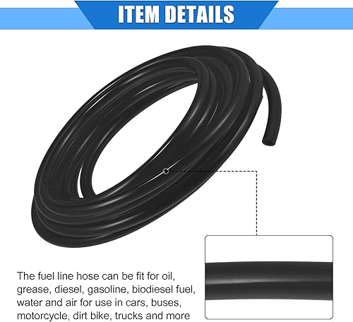 Miniatura 5 de Manguera de ventilación de combustible, 0.2 x 197 pulgadas, 0.197 in x 16.4 ft, tubo universal para cuatrimotos, motocross, Go Kart, poliuretano