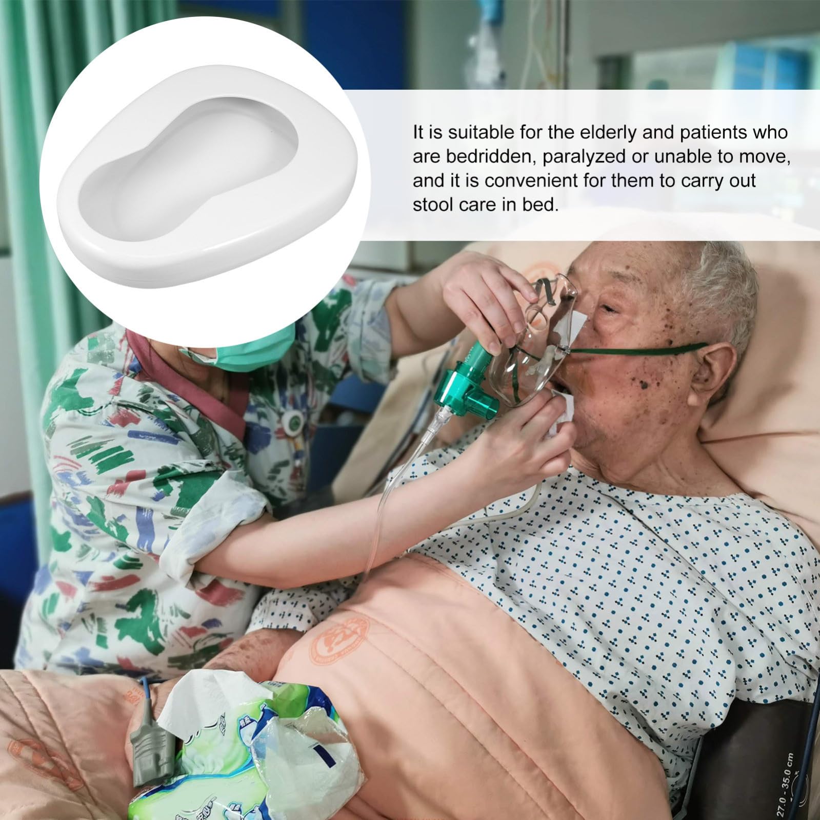 Generico Padella per Anziani in Smalto Bianco, Versatile per Uso Notturno, Comoda per Assistenza a Letto e Pazienti Allettati