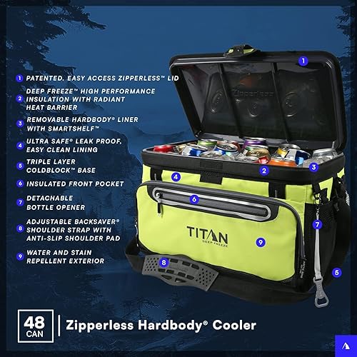 Miniatura 3 de Titan by Arctic Zone Deep Freeze Cooler - Zipperless Hardbody Cooler - Deep Freeze Insulation, HardBody Liner, and SmartShelf