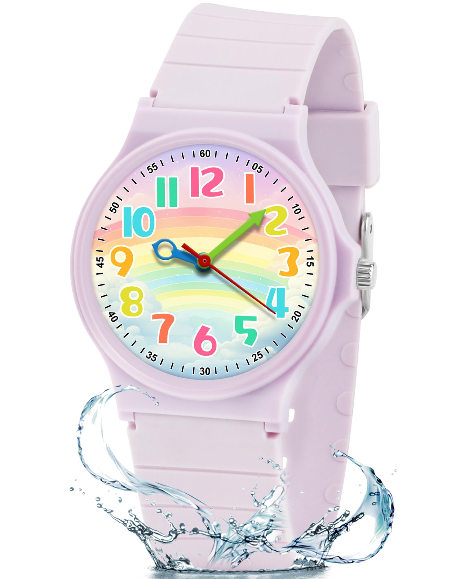 Reloj Analógico para Niños Sumergible 30M Correa TPU Suave Cronógrafo Deportivo 4-12 Años