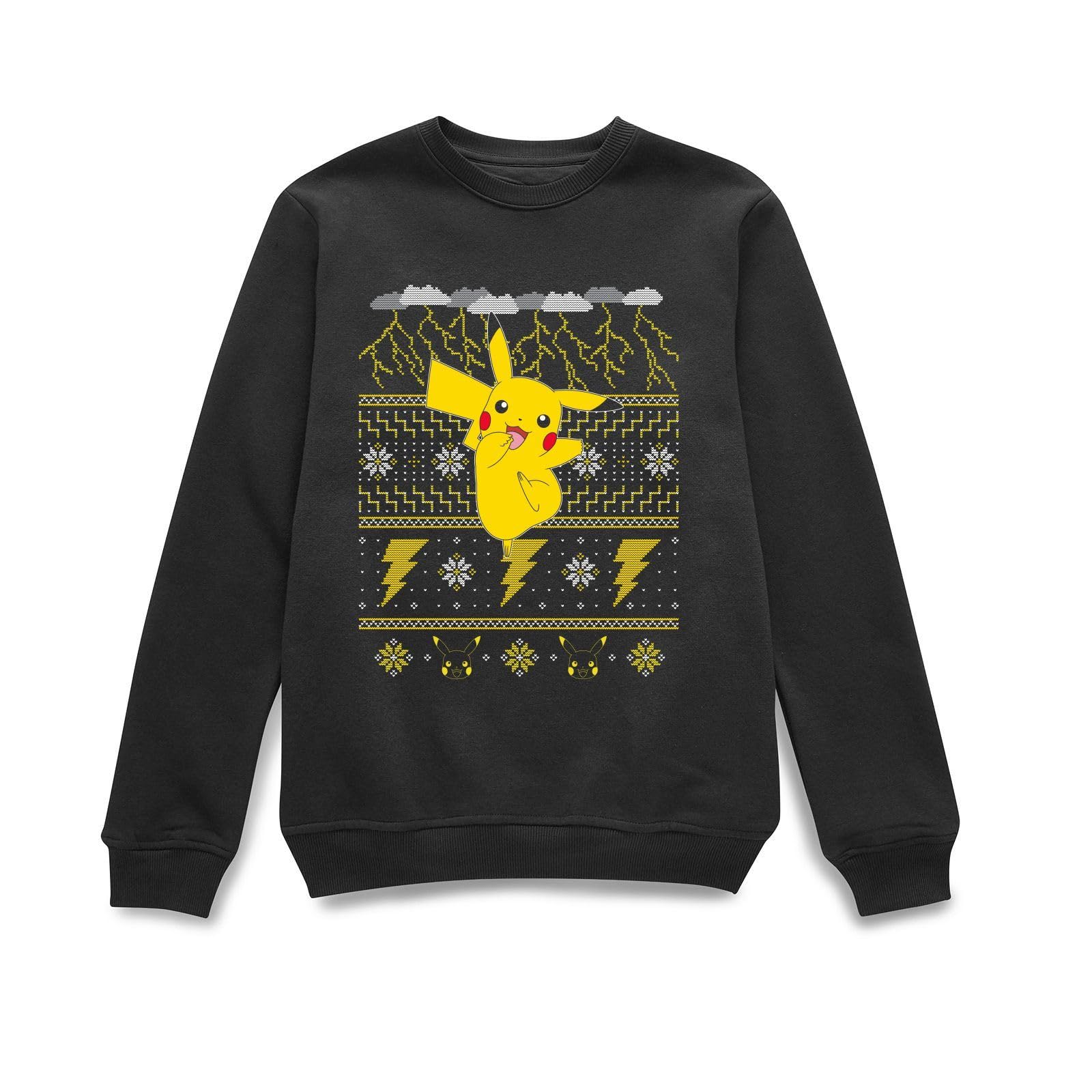 Pokemon Pikachu Christmas Christmas Jumper - Black - S