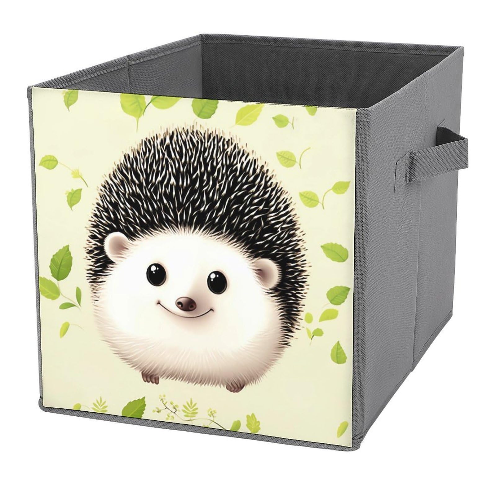 NONHAI Collapsible Storage Bins with Dual Handles Fabric Storage Basket Foldable Cubes Organizer Baskets Cute Hedgehog Storage Boxes for Organizing Clothing Cube Storage Organizer Bins