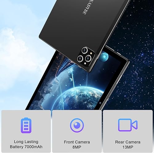 Vista 6 de Tablet 10.1 pulgadas Android 13 Tablets 2025 Últimas tabletas Android 128GB ROM+16GB RAM (8+8 Virtual), tableta 2 en 1 con teclado, potente