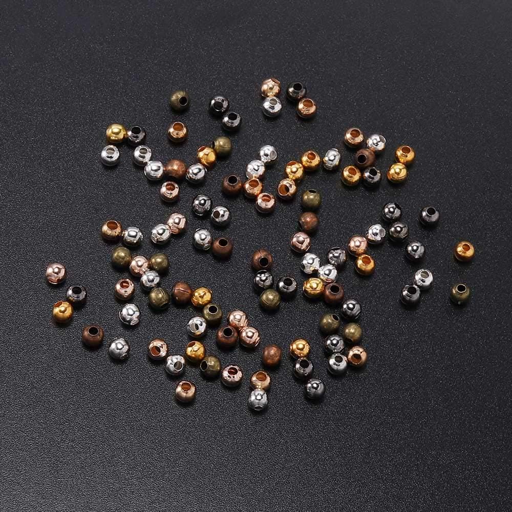 300 Pcs 3mm Antique Copper Round Spacer Beads Smooth Ball End Seed Metal Beading and Jewelry Making Findings Accessories Supplie Beads and Bead Assortments (0.12inch) - Image 6