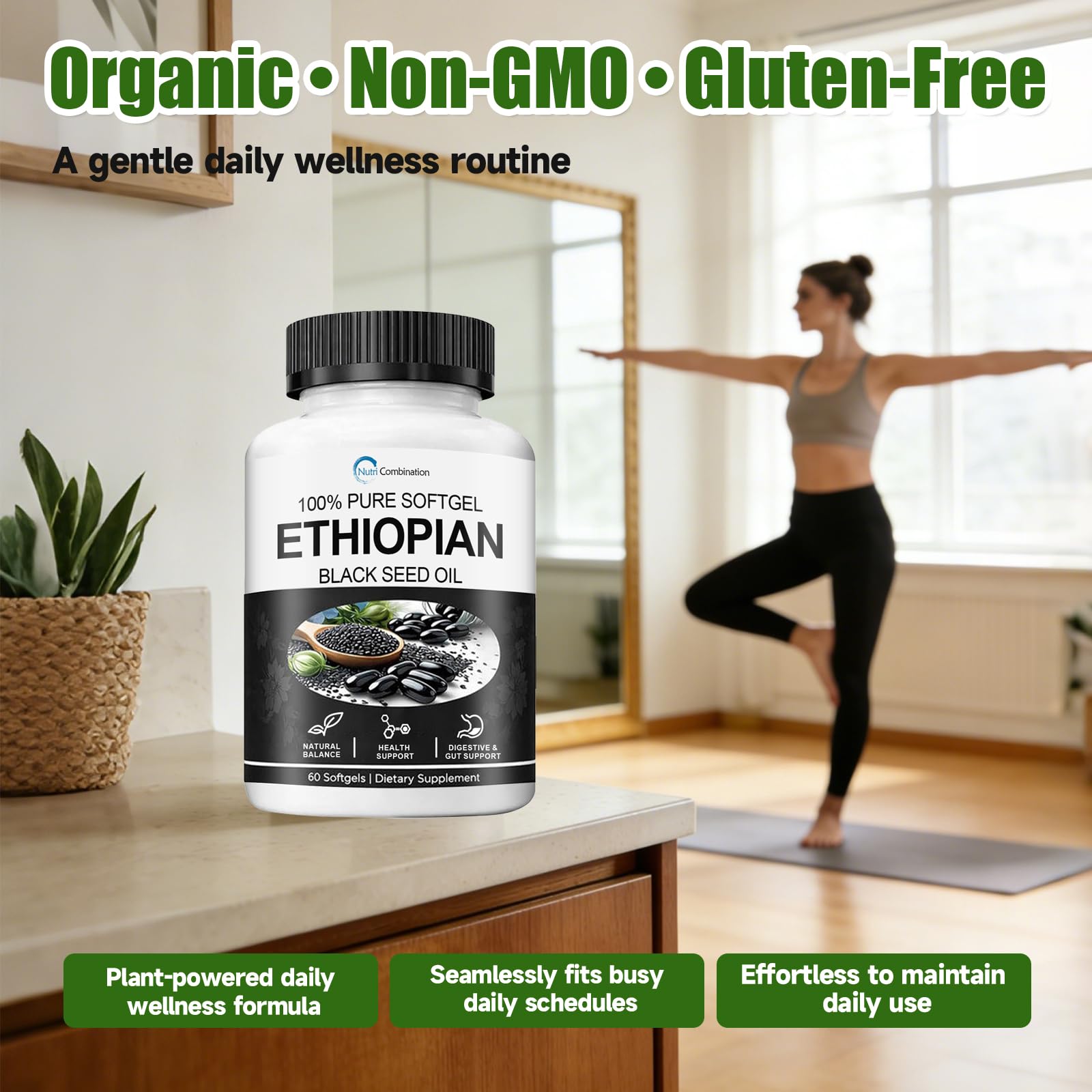 Ethiopian Black Seed Oil Capsules 4.64% Thymoquinone, Organic, 60 Softgels — Amazon image 7