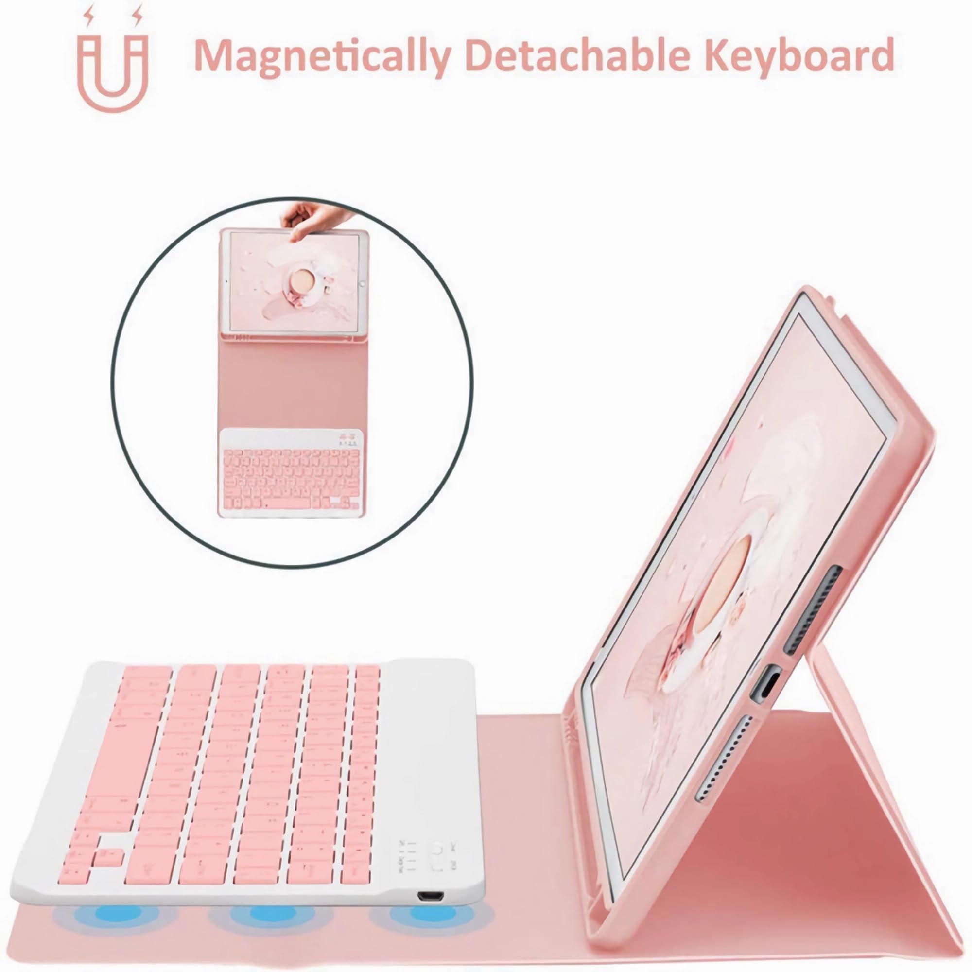 Etui z klawiaturą Bluetooth kompatybilne z Samsung Galaxy Tab S10 FE+ 13,1″(Pink)