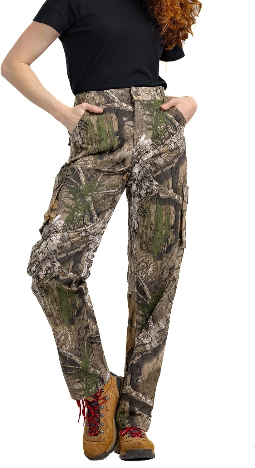 Realtree Camo Women's Hunting Cargo Pants – Lightweight Cotton, 6 Pockets, Mid-Rise Waist for Hiking, Camping, Casual Wear - Image 2
