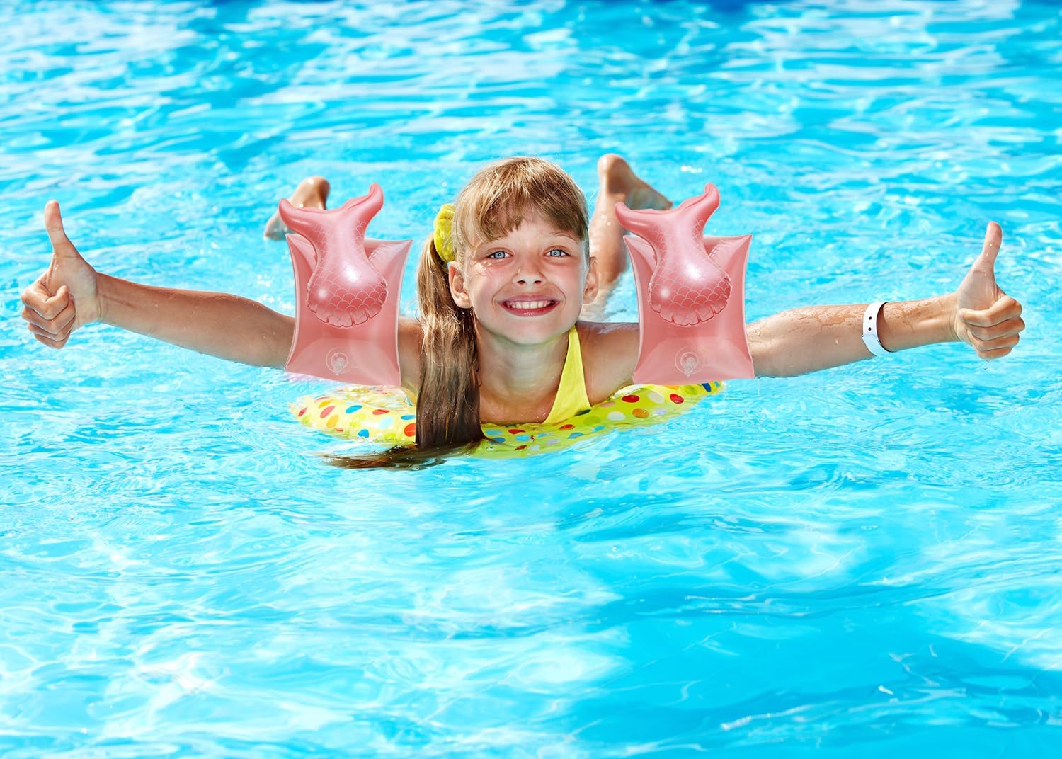 Swim Arm Floats Penta Angel 2Pcs PVC Cute Cartoon Inflatable Arm Band Flotation Sleeves Tubes Blow Up Water Rings for Summer Outdoor Swimming Pool Beach Party…