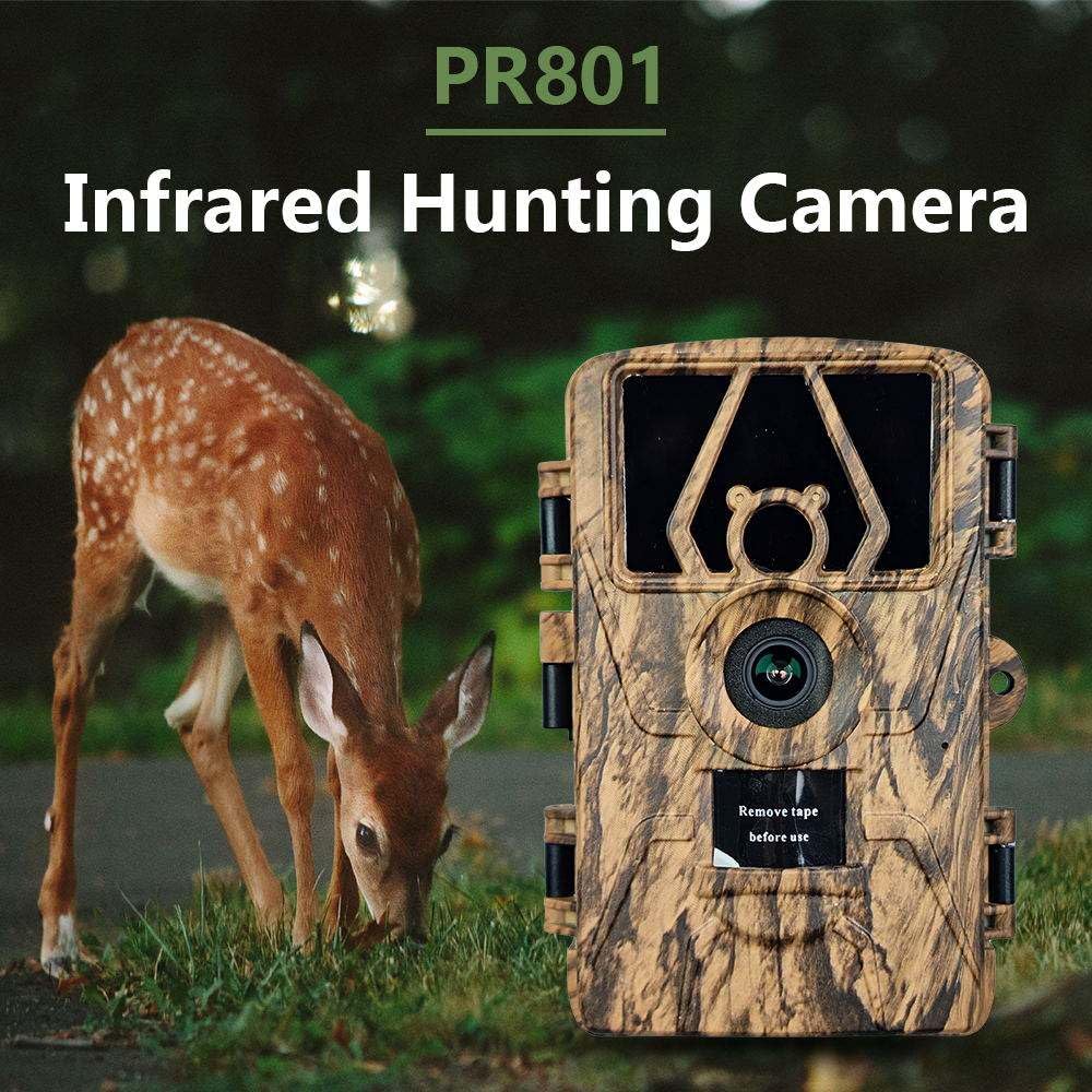 Caméra de chasse 8 K HD avec carte SD 32 G, détecteur de mouvement, caméra de vision nocturne, étanche, sans lueur, pour la chasse et la surveillance
