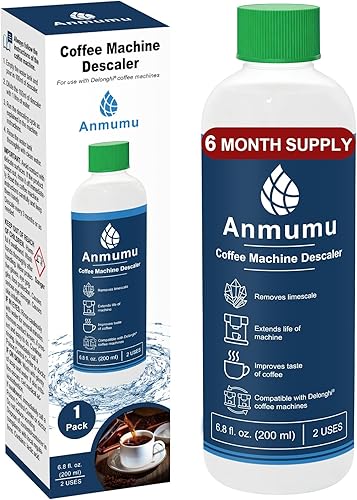 Anmumu Delonghi* Limpiador descalcificador EcoDecalk para todas las máquinas Delonghi*, solución de descalcificación delonghi* 2 usos (paquete de