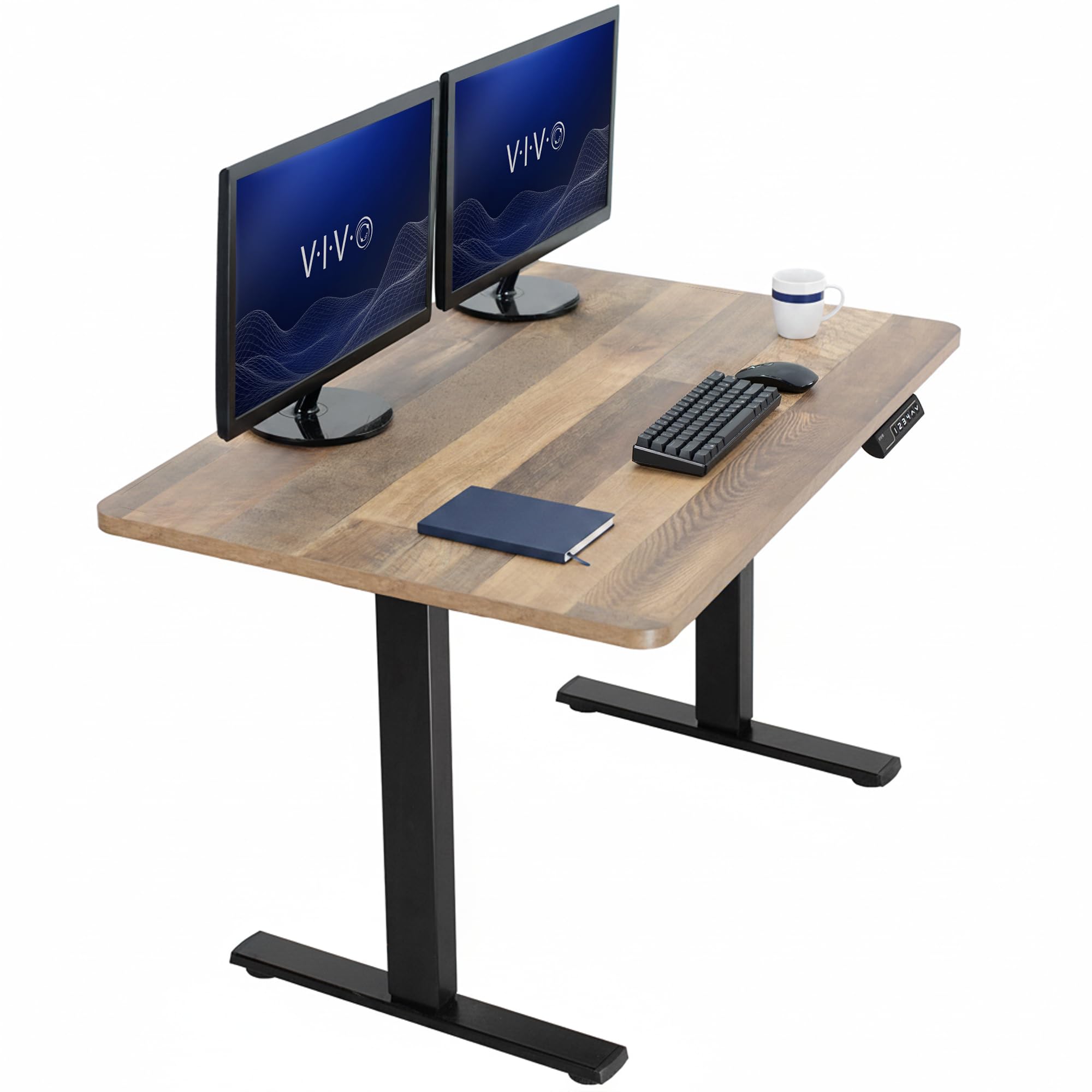 VIVO Reclaimed Wood 48 x 30 in Standing Desk, DESK-KIT-1B5P
