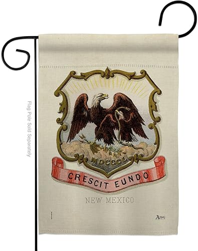 Miniatura 8 de Coat of arms New Mexico Garden Flag Set with Stand Americana States USA American Territories Republic Country Particular Area Small Decorative Gift