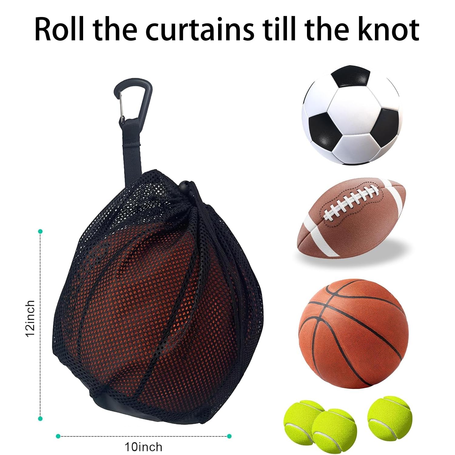 YUNYU Sac de ballon, sac de basket-ball, sac à dos, filet portable, accessoires de basket-ball, football, tennis, enfants, adultes
