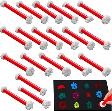 Flower Dotting Tools for Painting,20 Petal Shapes Mandala Dotting Tool,DIY Embosssing Tools for Dot Painting Shape A
