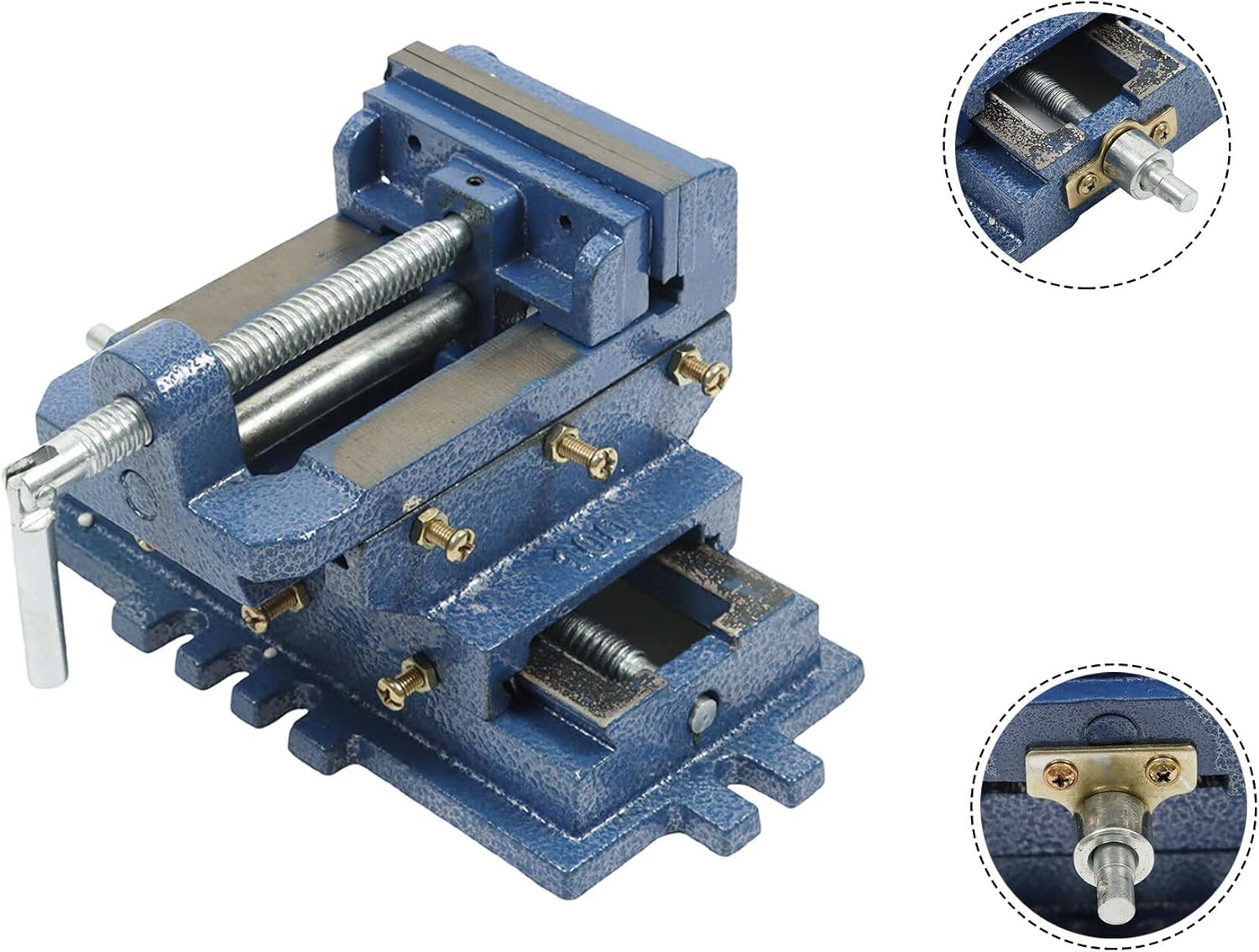 GXYWADY Cross Slide Drill Press Vise Metal Milling 2 Way X-Y Heavy Duty Clamp Machine Blue 4-Inch