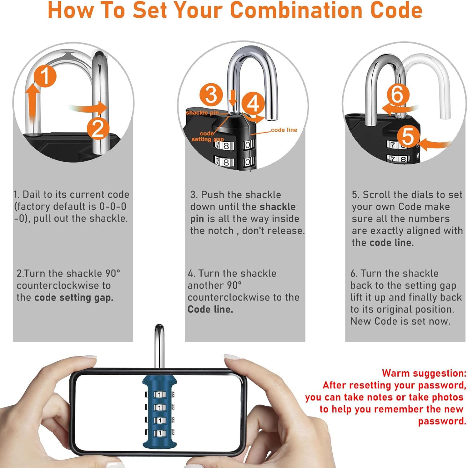 NAGE 4 Digit Combination Padlock: Coded Lock for Indoor Security & Outdoor Durability, Suitable for Gym, School Locker, Shed, Gate, Fence, Garage (Dark Green)