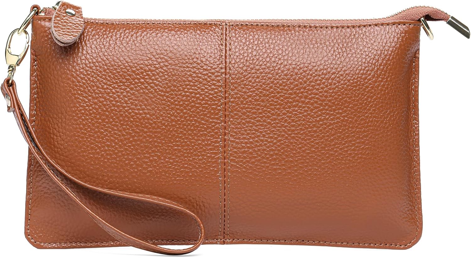 Wristlet Clutch Purses for Women Genuine Leather Crossbody Purse Wallet Small Cell Phone Bag with Shoulder and Wrist Straps