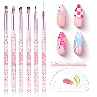 Vista 17 de Beetles - Juego de 6 pinceles de gel para arte de uñas, diseño de esmalte de gel, herramientas de pintura con pincel plano, pincel ovalado, pincel