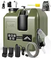 Portable Shower for Camping with Water Jug, Electric Rechargeable Camping Shower, 5.5-Gal Food Grade Water Container IPX7 Waterproof Outdoor Camp Pump for Hiking Beach, Travel, Pet Bath