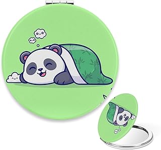 Compact Mirror Cute, Cute Panda Light Green T...