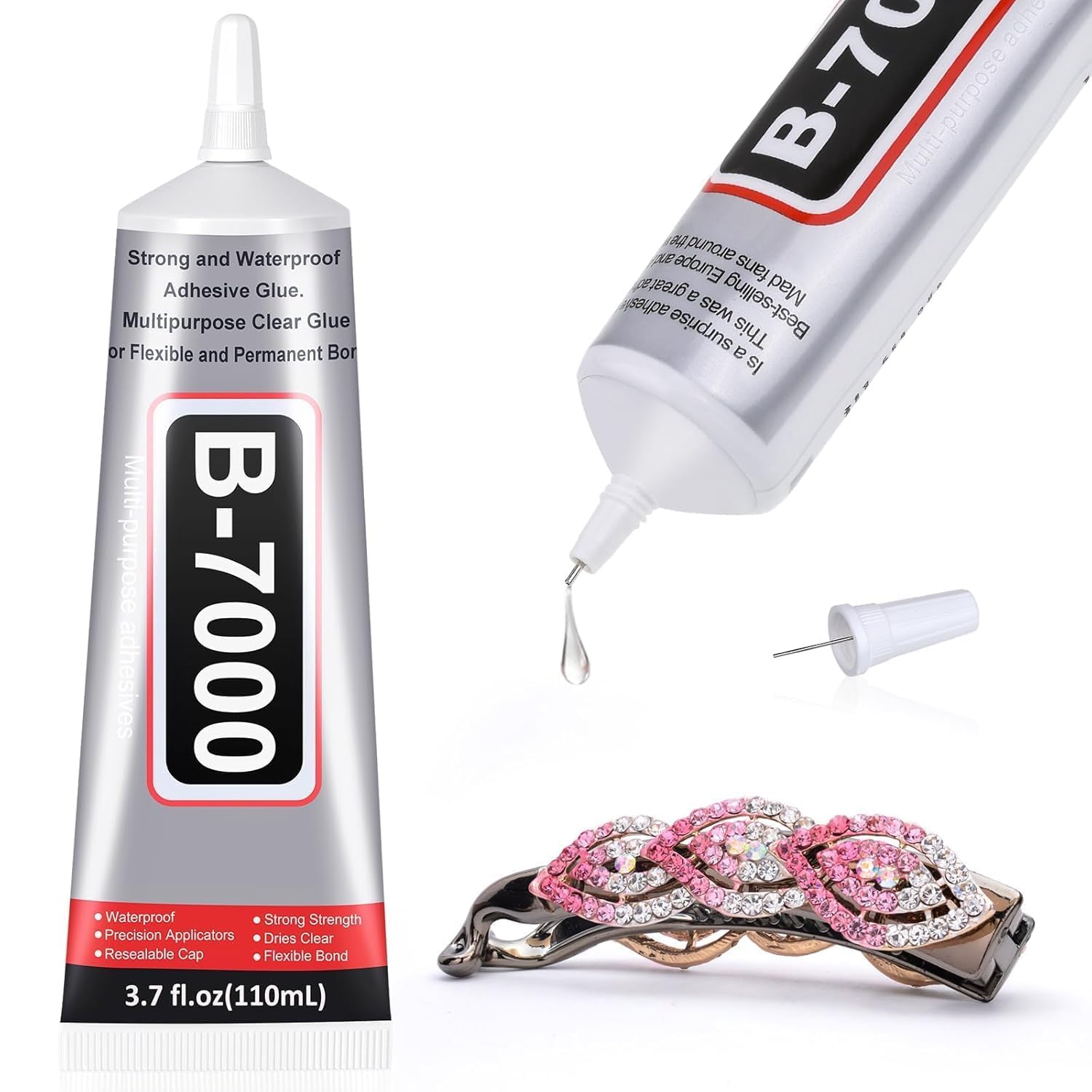 MultiFct B7000 (110ML) Multipurpose Bonding for Mobile Phones, Jewelry, Crafts, Fabric, Glass, Metal, Stone, Screen Repair | Strong Adhesive for DIY Projects (B-7000 Glue, 110ML)