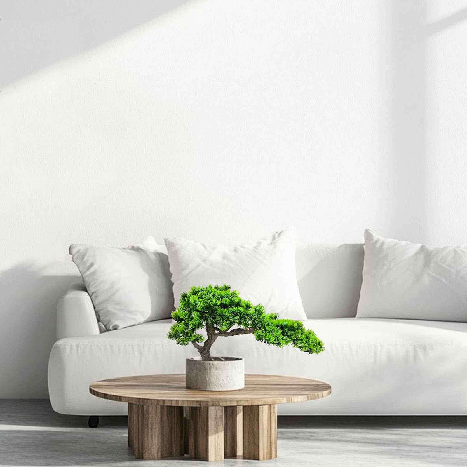 VIGGDA 3ft（36in） Artificial Bonsai Tree Juniper Faux Plants Indoor Big Fake Plants Decor with Ceramic Pots for Home Table Office Desk Shelf Bedroom Living Room Decorations (Green): Green 15in