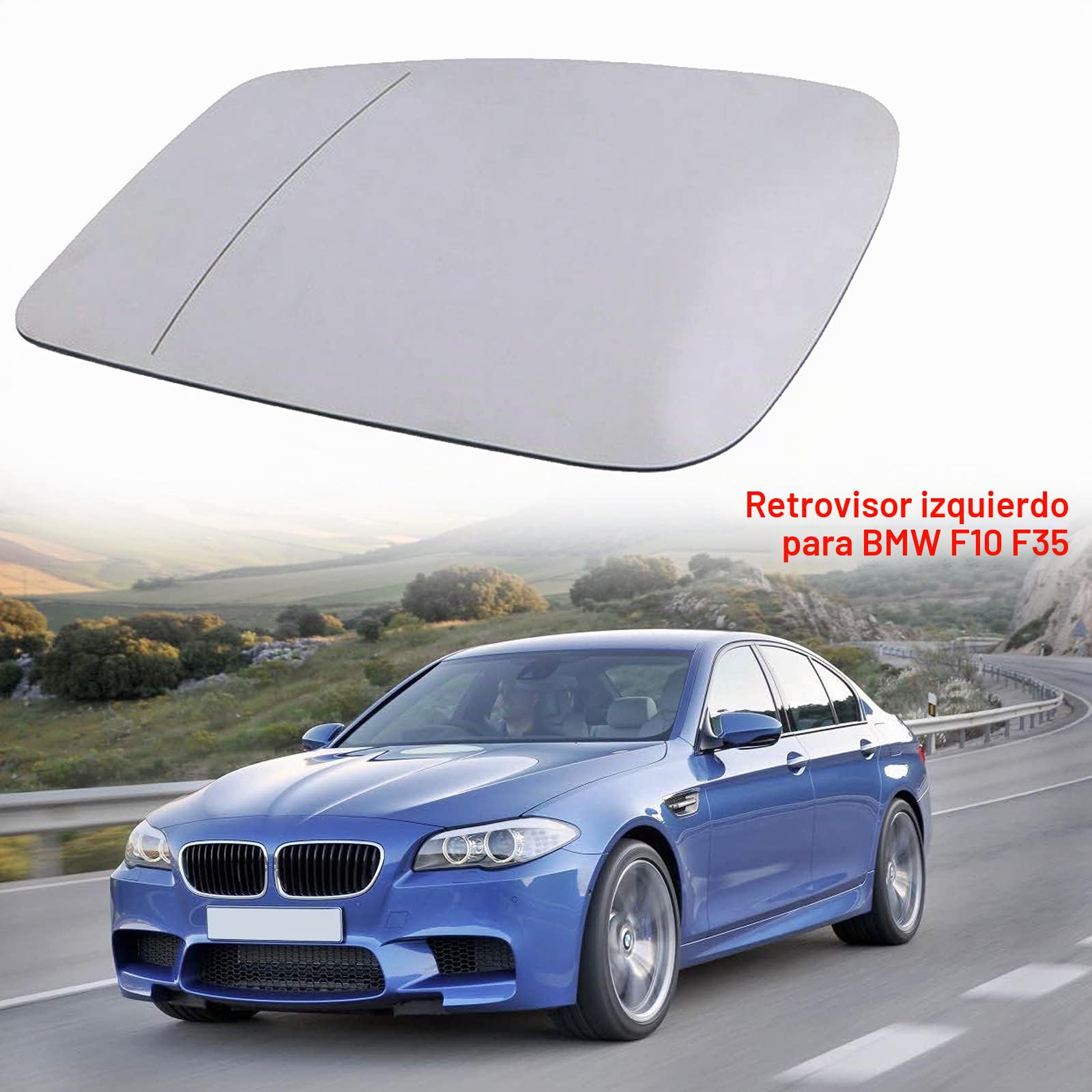 Cristal De Retrovisor Calefactable Lado Izquierda Compatible con BMW F01 F07 F10 F11 F20 F21 F22 F30 F31 F32 F34 F36 i3 Espejo Retrovisor