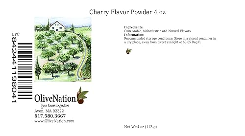 Miniatura 2 de OliveNation Polvo de sabor a cereza, sabores naturales secos por aspersión, sin OMG, sin gluten, vegano - 4 onzas
