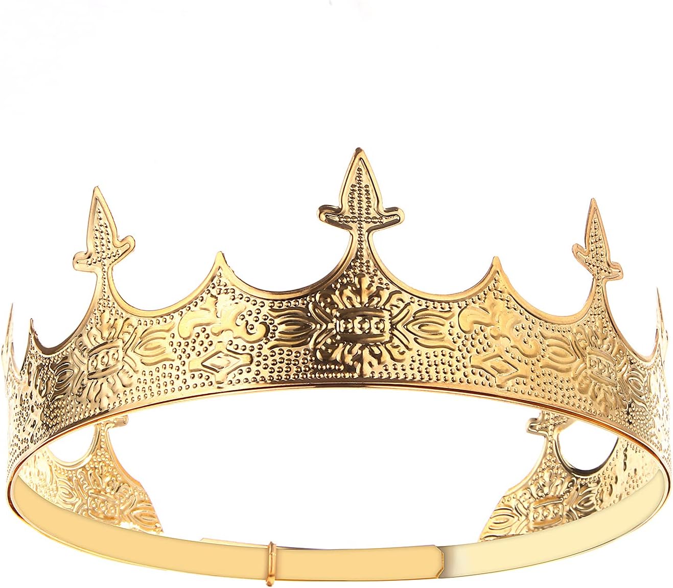 Black King Crown for Men, Adjustable Medieval Gothic Tiara, Hair Accessory for Wedding Cosplay Birthday Prom