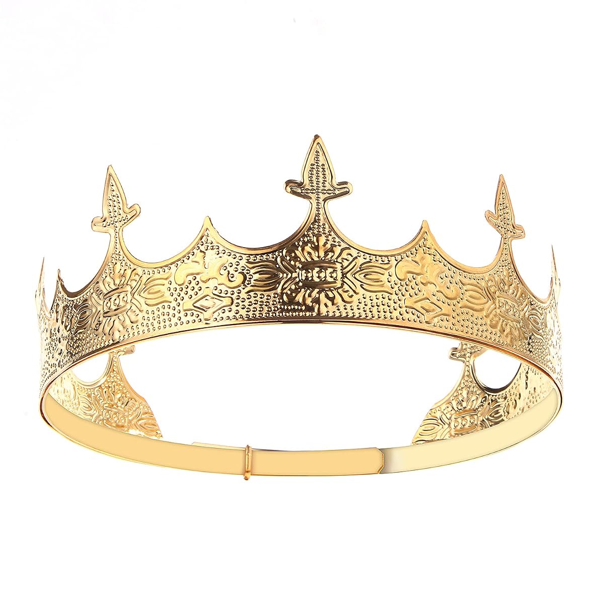 CROWN GUIDE Black King Crown for Men, Adjustable Medieval Gothic Tiara, Hair