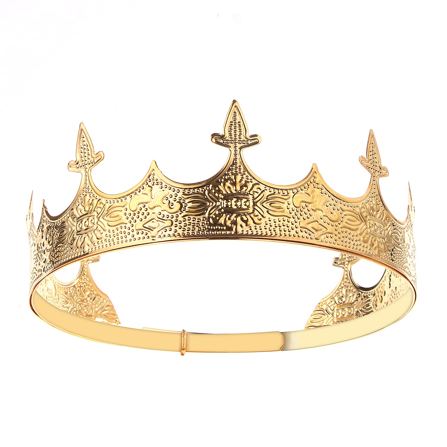 CROWN GUIDE Black King Crown for Men, Adjustable Medieval Gothic Tiara, Hair