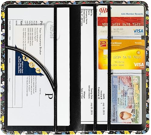 Miniatura 28 de Tarjetero de registro y seguro de automóvil, soporte para documentos de automóvil, soporte de seguro y registro con cierre magnético, organizador