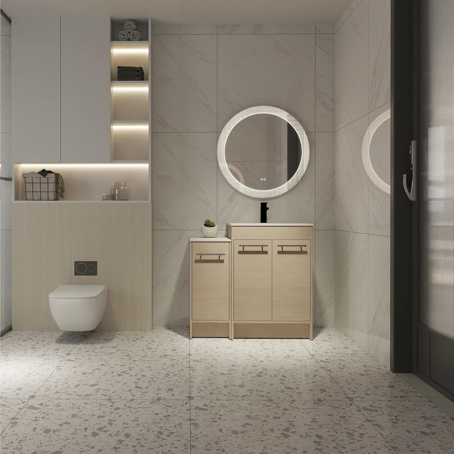 Amazon.com: JIBIO 36" Modern Bathroom Vanity Sink Combo, with Overflow ...